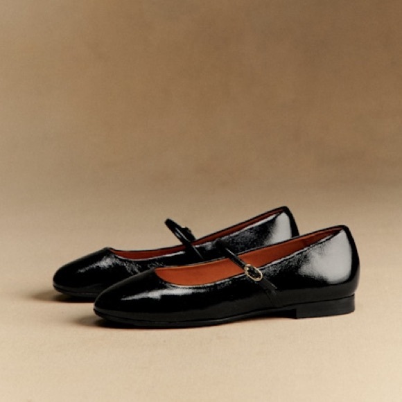 Sézane MÉLINE Low Ballerinas in Patent Black FR 40 / US 9 - Picture 2 of 11